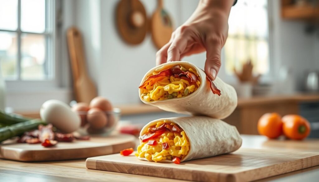 breakfast burrito preparation