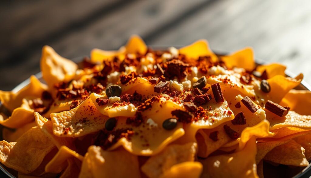 nachos with cheese and spices